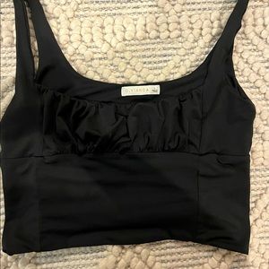 O.Vianca Hourglass squared neck ruched top